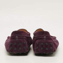 Pre Owned Tod's Gommino Size 38 Purple Suede Loafers