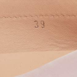 Pre Owned Tod's Size 39 Pink Nubuck Leather Laser Cut Fringe Slip On Loafers