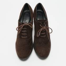 Pre Owned Tod's Size 40.5 Brown Suede Loafer Pumps