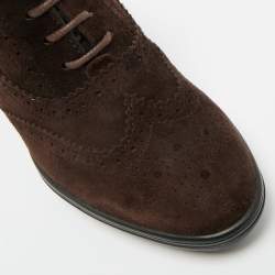 Pre Owned Tod's Size 40.5 Brown Suede Loafer Pumps