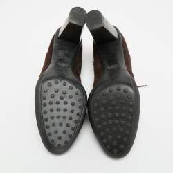 Pre Owned Tod's Size 40.5 Brown Suede Loafer Pumps