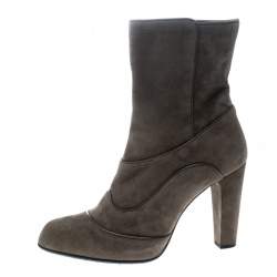 مملوكة مسبقًا بوت للكاحل تودز سويدي أخضر كاكي مقاس 39