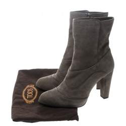 مملوكة مسبقًا بوت للكاحل تودز سويدي أخضر كاكي مقاس 39