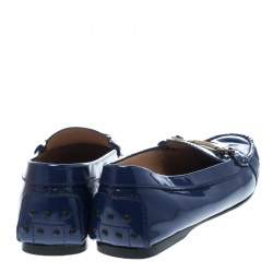 Tod's Blue Patent Leather Horsebit Loafers Size 38.5