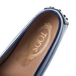 Tod's Blue Patent Leather Horsebit Loafers Size 38.5