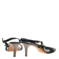 Pre Owned Tod's Dark Green Suede Slingback Sandals Size 40