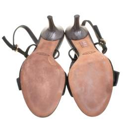 Pre Owned Tod's Dark Green Suede Slingback Sandals Size 40