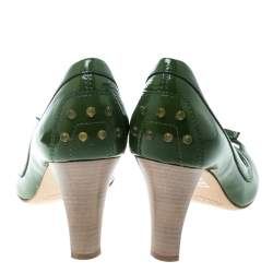 مملوكة مسبقًا Tod's Olive Green Leather D'orsay Pumps Size 36