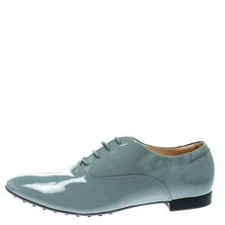 Tod's Grey Patent Leather Lace Up Oxford Size 40