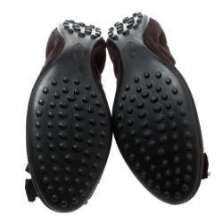 Pre Owned حذاء فلات باليه تودز فيونكة مرصع سويدي بني مقاس 37