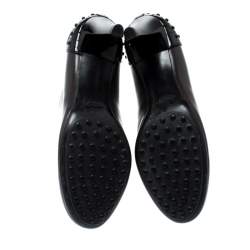 Pre Owned Tod's Dark Brown Leather Ankle Boots Size 37.5