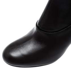 Pre Owned Tod's Dark Brown Leather Ankle Boots Size 37.5