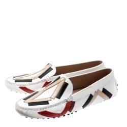 Pre Owned حذاء لوفرز تودز جلد ثعبان وجلد متعدد الألوان سليب أون مقاس 39.5