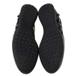 Pre Owned Tod's Black Patent Leather Lace Up Sneakers Size 38.5