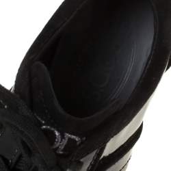 Pre Owned Tod's Black Patent Leather Lace Up Sneakers Size 38.5