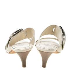 Tod's White Leather Buckle Accented Sandals Size 36