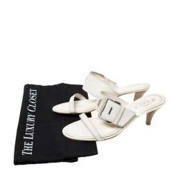 Tod's White Leather Buckle Accented Sandals Size 36