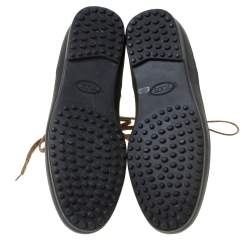 Pre Owned Tod's Metallic Beige Patent Leather Lace Up Boots Size 39.5