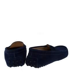 Pre Owned Tod’s Navy Blue Suede Gommino Driving Loafers Size 39.5
