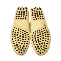 Pre Owned Tod's Yellow Leather Gommino Loafers Size 36