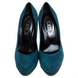 Tod's Blue Suede Platform Pumps Size 36.5