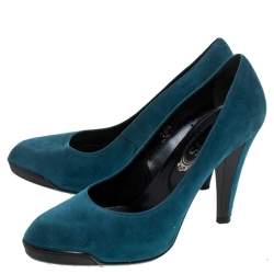 Tod's Blue Suede Platform Pumps Size 36.5