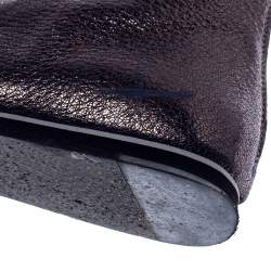 Pre Owned Tod's Metallic Grey Leather Ankle Boots Size 37