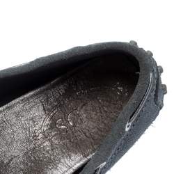 Pre Owned Tod's Grey Suede Leather Gommino Slip On Loafers Size 37