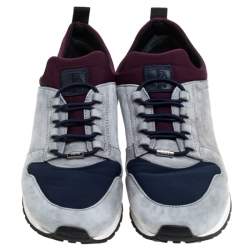 مملوكة مسبقًا Tod's Multicolor Suede and Nylon Lace Sneakers Size 38