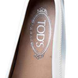 Pre Owned Tod's Blue/White Gradient Patent Leather Penny Loafers Size 35