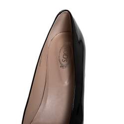 مملوكة مسبقًا Tod's Black Patent Leather Block Heel Pumps Size 39
