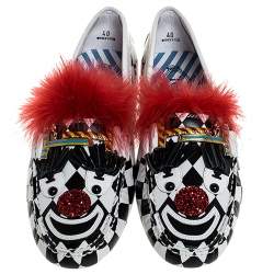 Tod's Multicolor Leather and Fur Gommino Circus Loafers Size 40