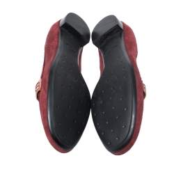 Pre Owned Tod's Red Suede Penny Loafers Size 40