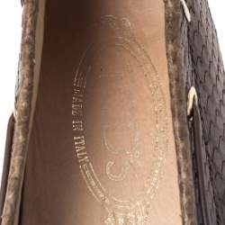 Tod's Brown Python Leather Bow Loafers Size 39.5
