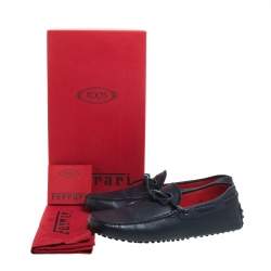 Pre Owned حذاء لوفرز تودز فور فيراري فيونكة جلد كحلية مقاس 40.5