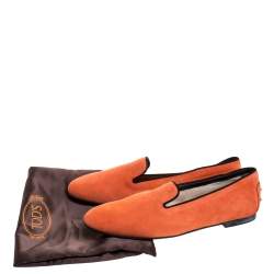 مملوكة مسبقًا حذاء سليبرز تودز سموكينغ سويدي برتقالي مقاس 39