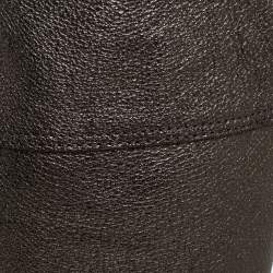 Pre Owned حذاء بوت ركبه تودز جلد رصاصي ميتالك مقاس 39