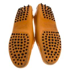 Pre Owned حذاء لوفرز تودز بيني جلد برتقالي مقاس 38.5