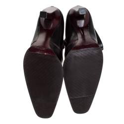 Pre Owned حذاء بوت كاحل تودز مقدمة مدببة جلد أسود مقاس 38 