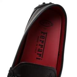Pre Owned Tod's for Ferrari Black Leather Loafers Size 38.5