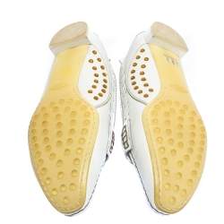 Pre Owned Tod's White Leather Pointed Toe Slip On Loafers Size 39