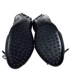 Pre Owned Tod's Grey Patent Leather Suede Scrunch Bow Ballet Flats Size 40