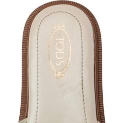 Pre Owned Tod's Multicolor Leather Fringe And Tassel Platform Slide Sandals Size 37.5