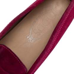 Pre Owned Tod's Pink Suede Leather Driver Penny Slip On Loafers Size 39