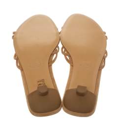 Tod's Brown Suede Oval Hardware Knotted Strappy Kitten Heel Sandals Size 41.5