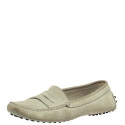 Tod's Grey Suede Penny Loafers Size 37