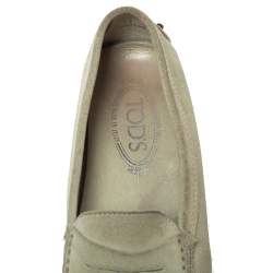 Tod's Grey Suede Penny Loafers Size 37