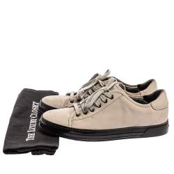 Pre Owned Tod's Grey Nubuck Low Top Lace Sneakers Size 37.5