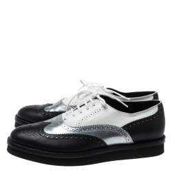 مملوكة مسبقًا Tod's Tri Color Brogue Leather Lace Up Oxfords Size 38.5
