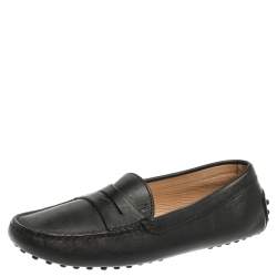 Tod's Black Leather Penny Loafers Size 36